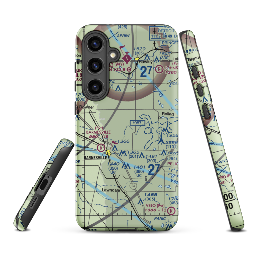 Janssen Airport (9MN5) VFR Sectional Samsung Phone Case Samsung Galaxy S24 Plus model shown