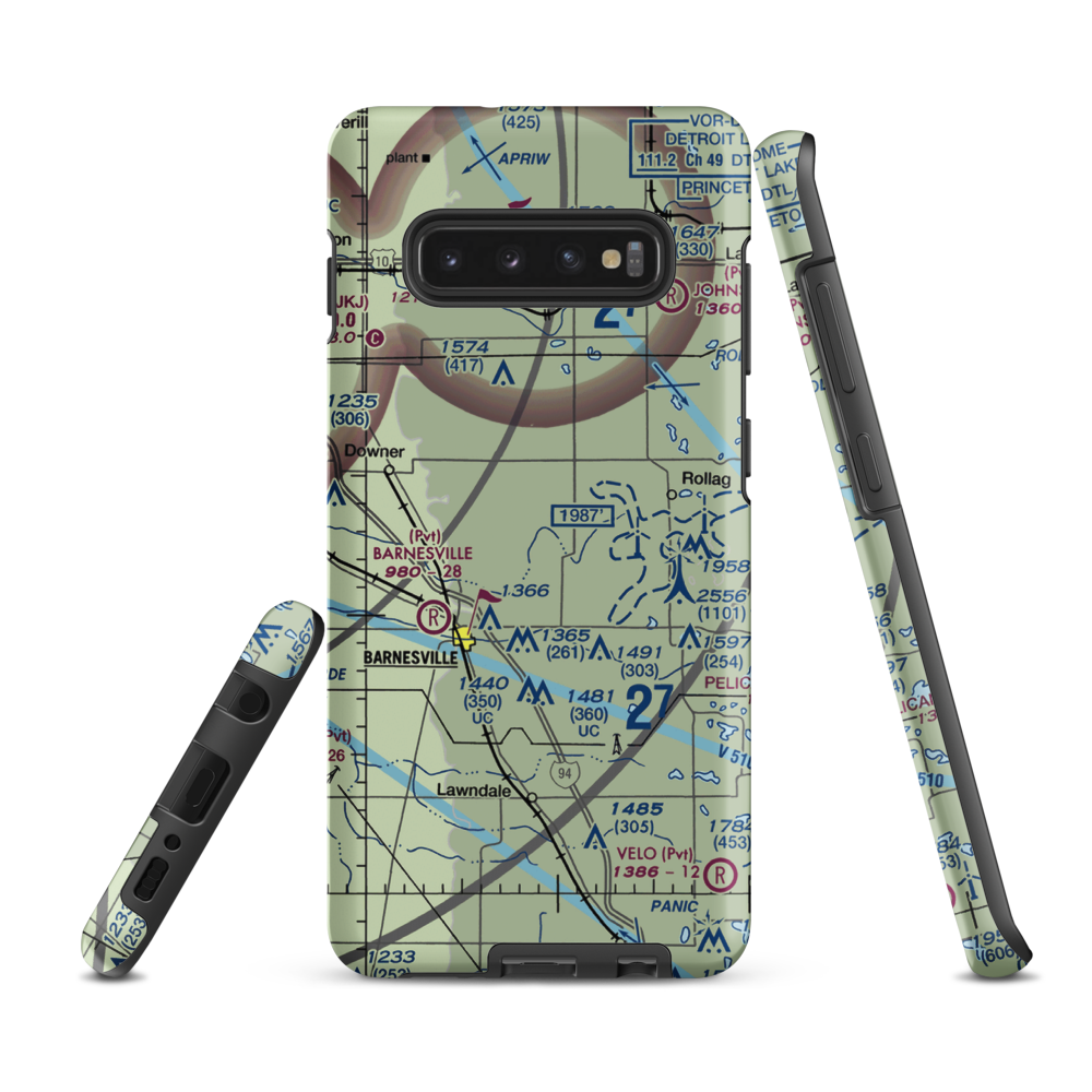 Janssen Airport (9MN5) VFR Sectional Samsung Phone Case Samsung Galaxy S10 Plus model shown