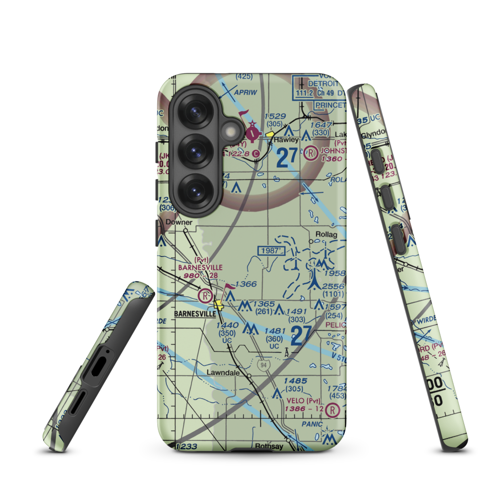 Janssen Airport (9MN5) VFR Sectional Samsung Phone Case Samsung Galaxy S25 model shown