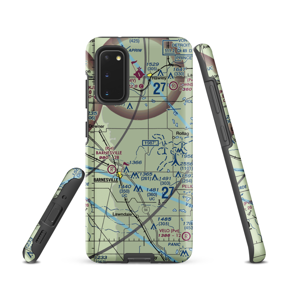 Janssen Airport (9MN5) VFR Sectional Samsung Phone Case Samsung Galaxy S20 model shown