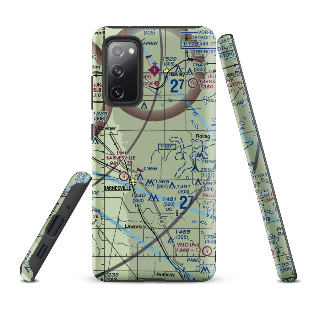 Janssen Airport (9MN5) VFR Sectional Samsung Phone Case Samsung Galaxy S20 FE model shown