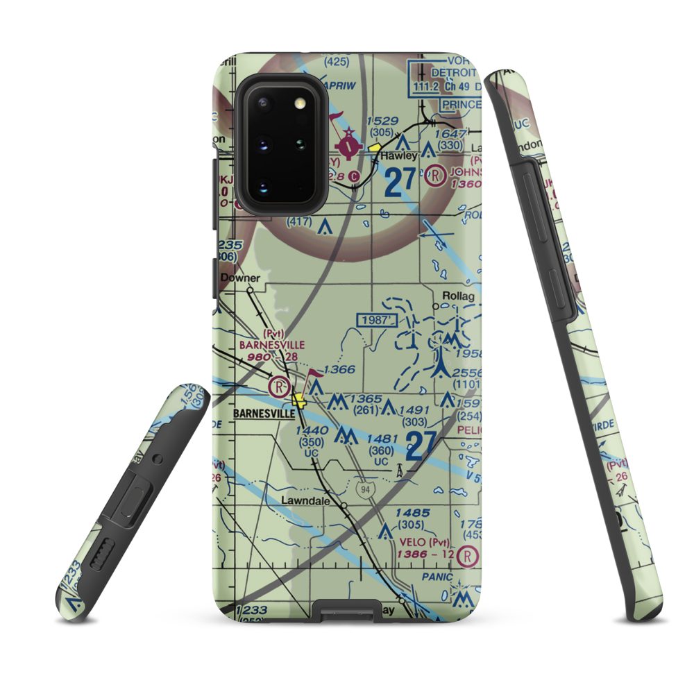Janssen Airport (9MN5) VFR Sectional Samsung Phone Case Samsung Galaxy S20 Plus model shown