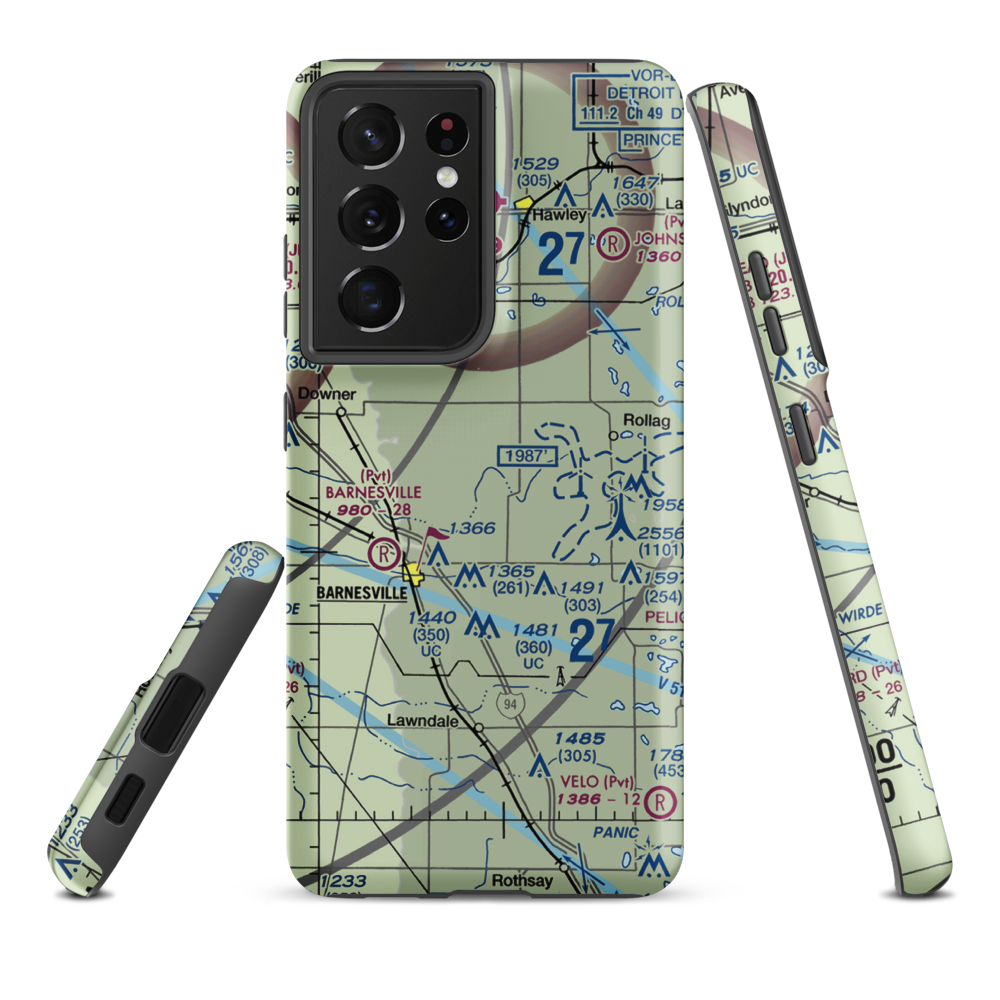 Janssen Airport (9MN5) VFR Sectional Samsung Phone Case Samsung Galaxy S21 Ultra model shown