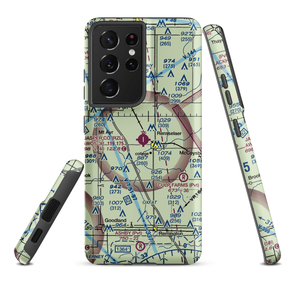Jasper County Airport (RZL) VFR Sectional Samsung Phone Case Samsung Galaxy S21 Ultra model shown