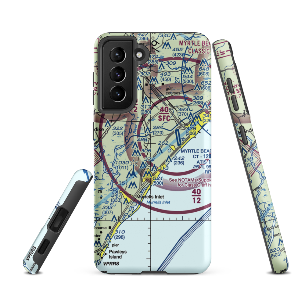 Javika Airport (SC28) VFR Sectional Samsung Phone Case Samsung Galaxy S21 Ultra model shown