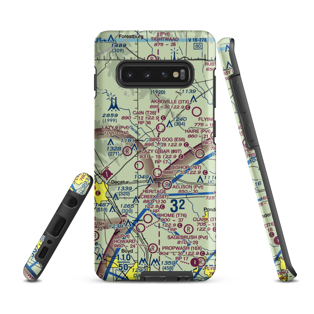 Jbj Ranch Airport (XA98) VFR Sectional Samsung Phone Case Samsung Galaxy S10 Plus model shown