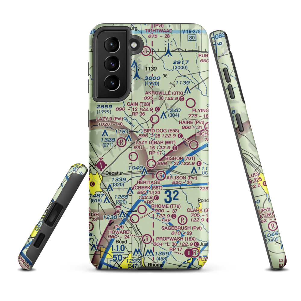 Jbj Ranch Airport (XA98) VFR Sectional Samsung Phone Case Samsung Galaxy S21 Plus model shown