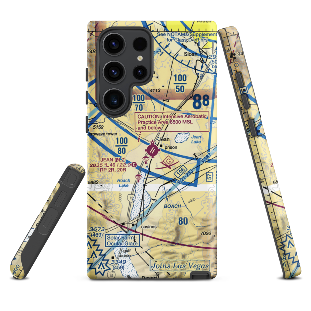 Jean Airport (0L7) VFR Sectional Samsung Phone Case Samsung Galaxy S23 Ultra model shown