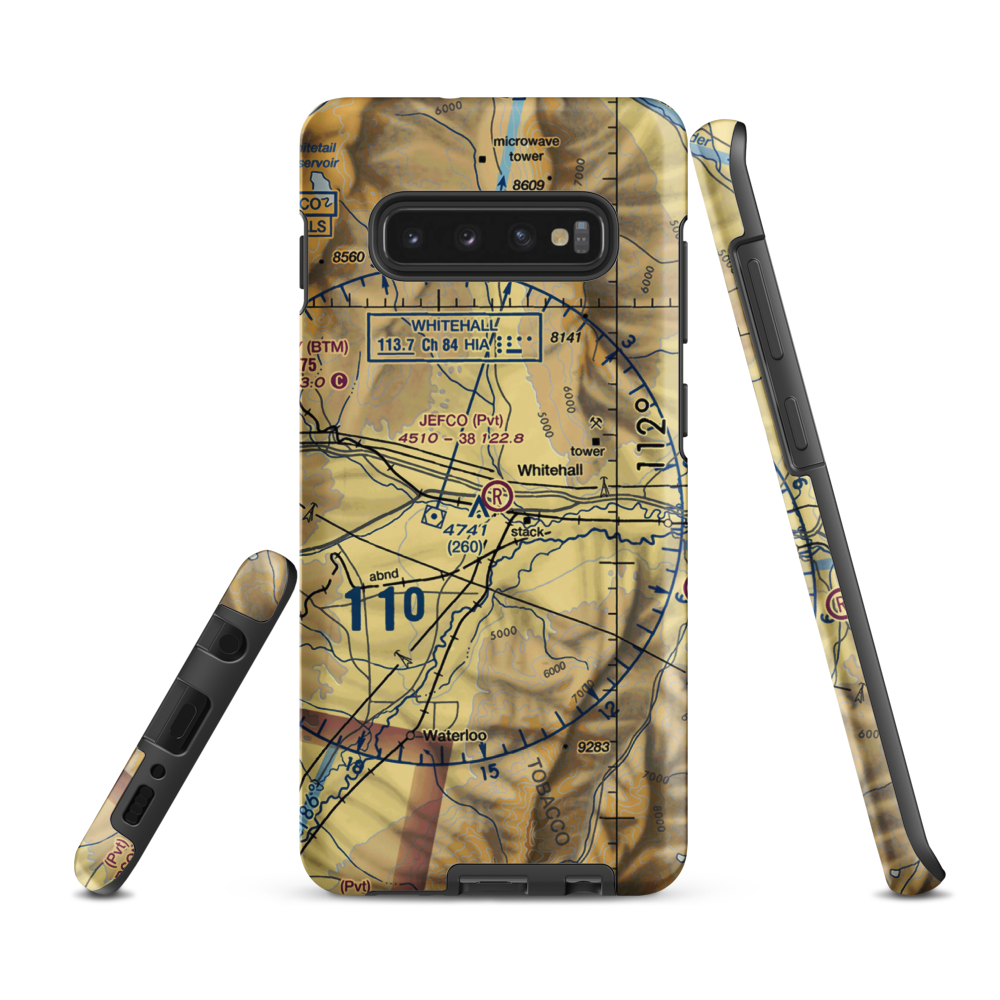 Jefco Skypark Airport (MT41) VFR Sectional Samsung Phone Case Samsung Galaxy S10 Plus model shown
