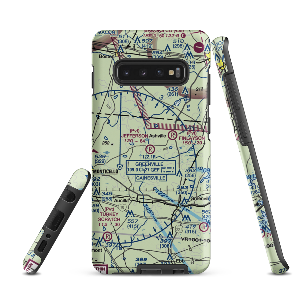 Jefferson Landings Airport (74FL) VFR Sectional Samsung Phone Case Samsung Galaxy S10 Plus model shown