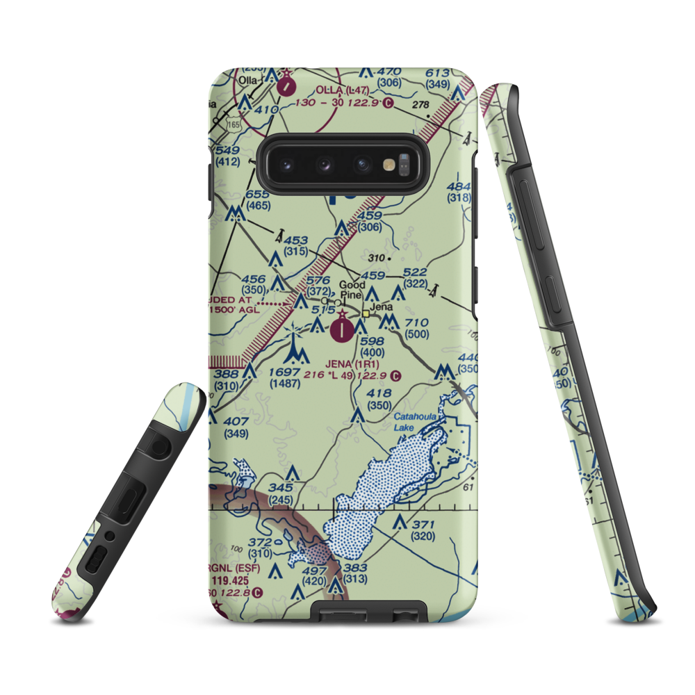 Jena Airport (1R1) VFR Sectional Samsung Phone Case Samsung Galaxy S10 Plus model shown
