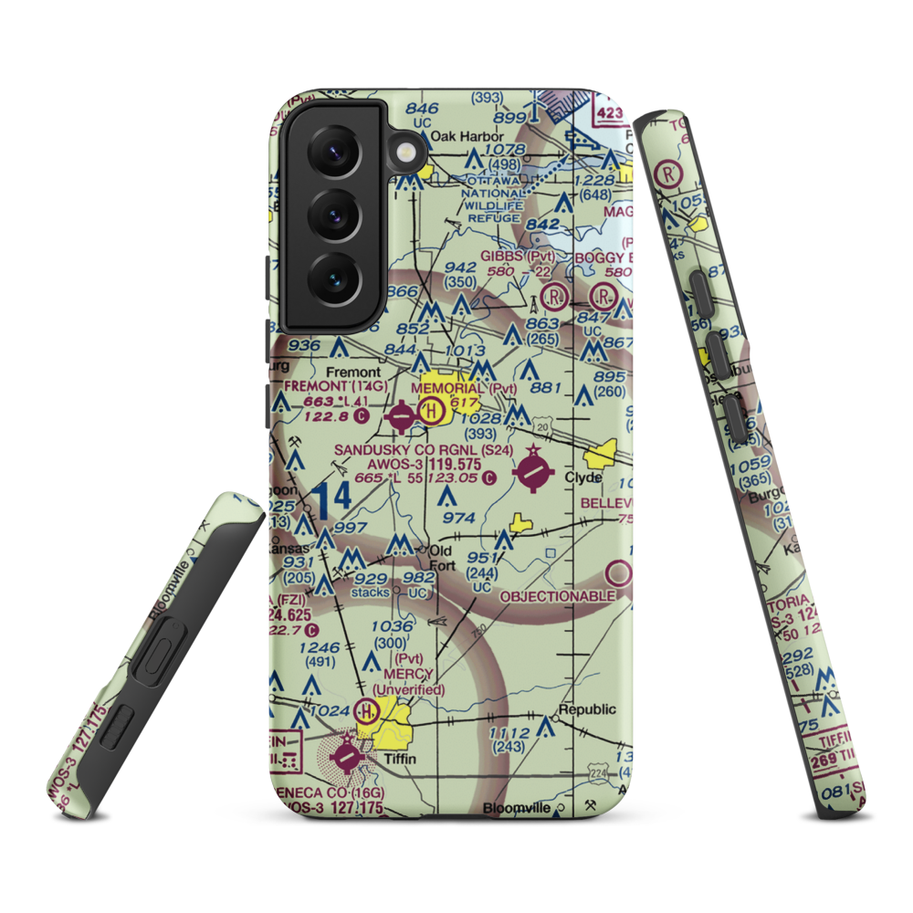 Jenkins Airport (9OA7) VFR Sectional Samsung Phone Case Samsung Galaxy S22 Plus model shown