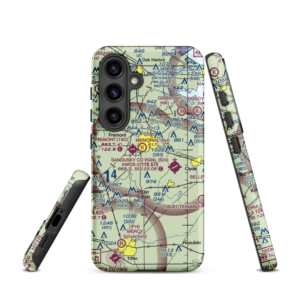 Jenkins Airport (9OA7) VFR Sectional Samsung Phone Case Samsung Galaxy S24 model shown