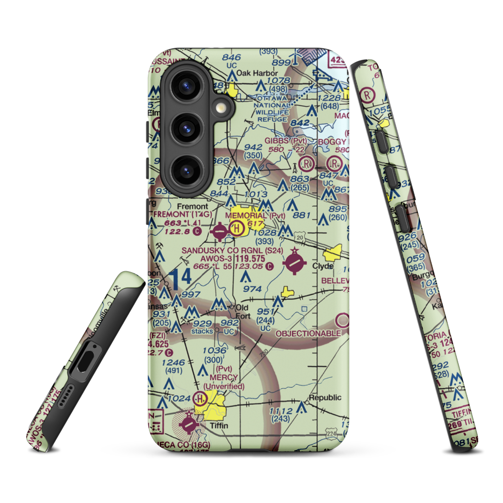 Jenkins Airport (9OA7) VFR Sectional Samsung Phone Case Samsung Galaxy S24 Plus model shown