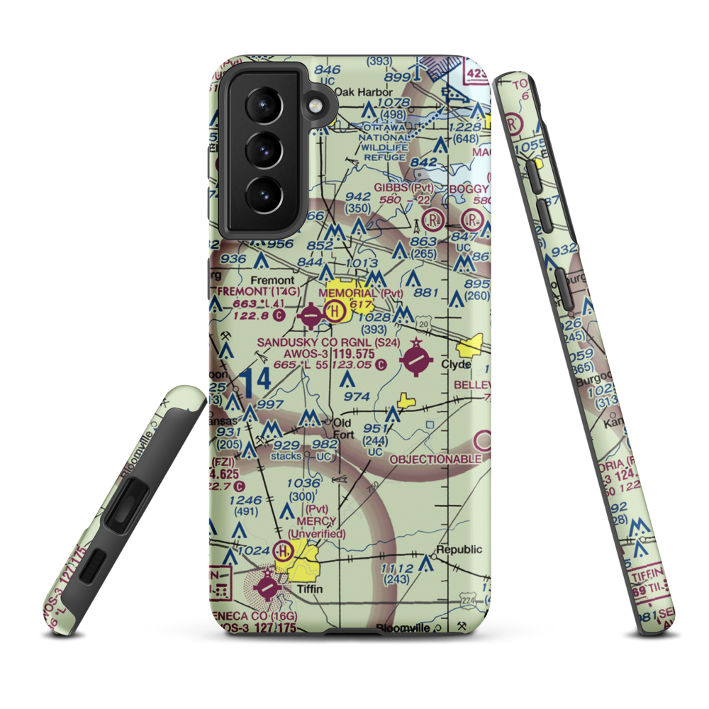 Jenkins Airport (9OA7) VFR Sectional Samsung Phone Case Samsung Galaxy S21 Plus model shown