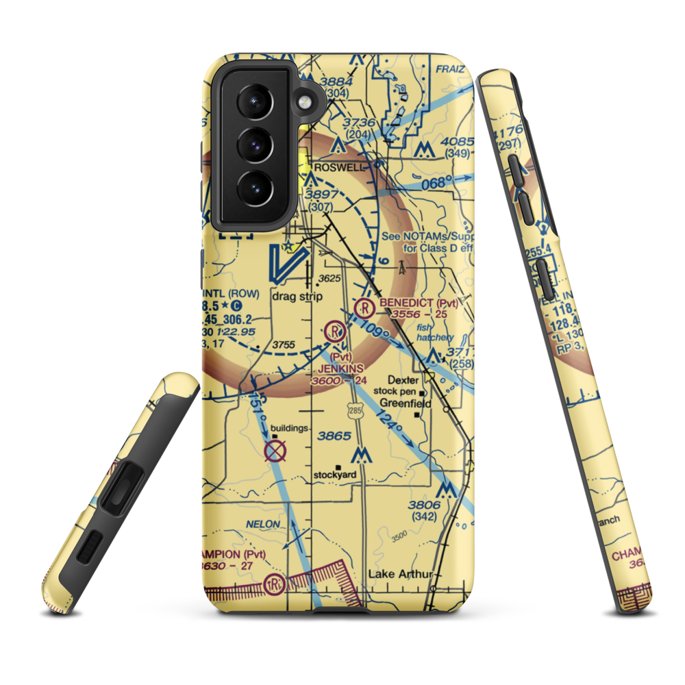 Jenkins Airport (NM87) VFR Sectional Samsung Phone Case Samsung Galaxy S21 Plus model shown