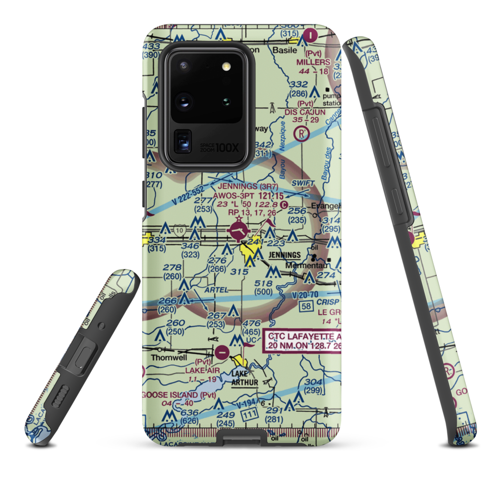 Jennings Airport (3R7) VFR Sectional Samsung Phone Case Samsung Galaxy S20 Ultra model shown