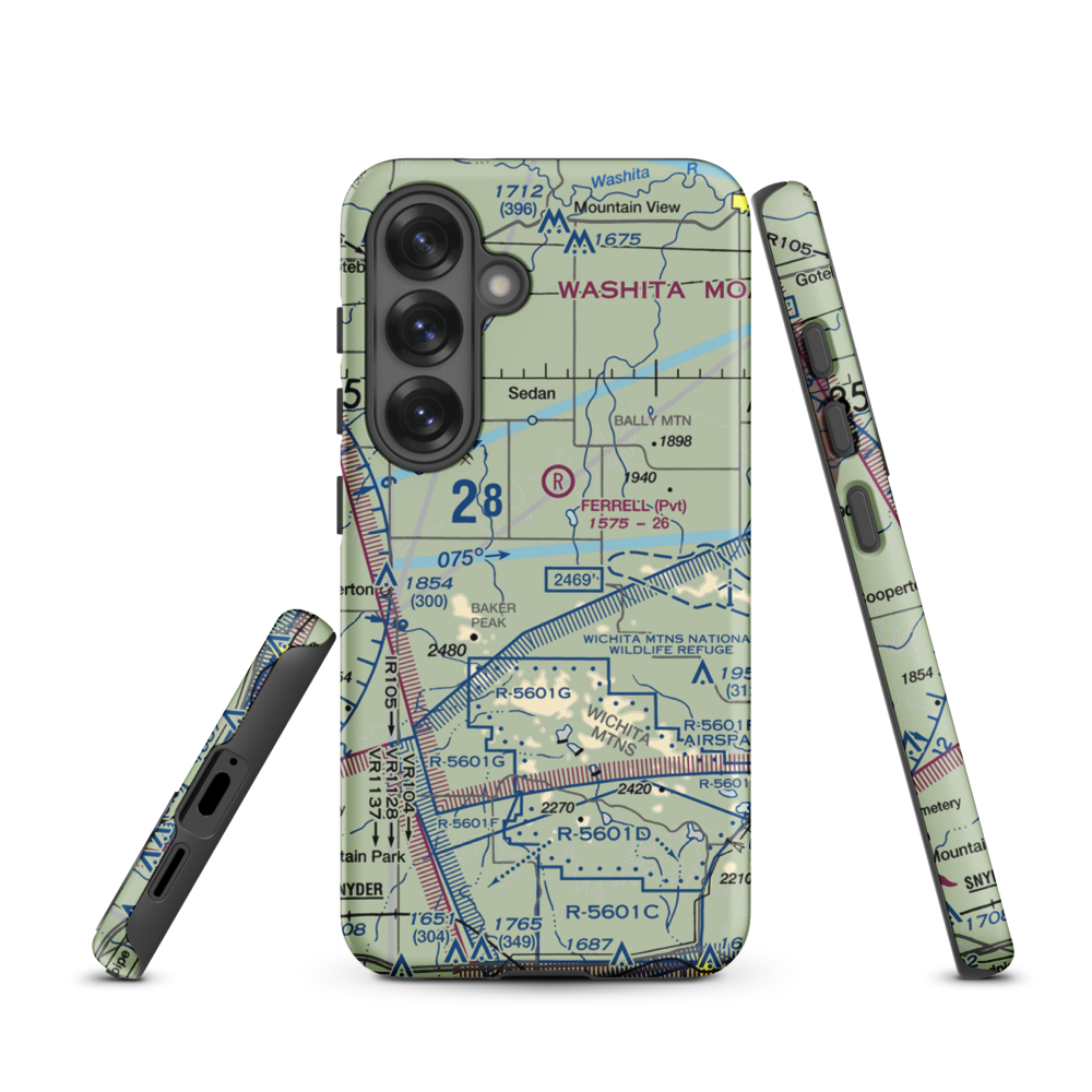 Jennings Ranch Airport (OL09) VFR Sectional Samsung Phone Case Samsung Galaxy S25 model shown