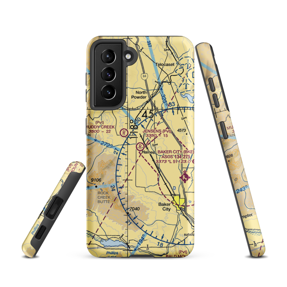 Jensens Strip (OR11) VFR Sectional Samsung Phone Case Samsung Galaxy S21 model shown
