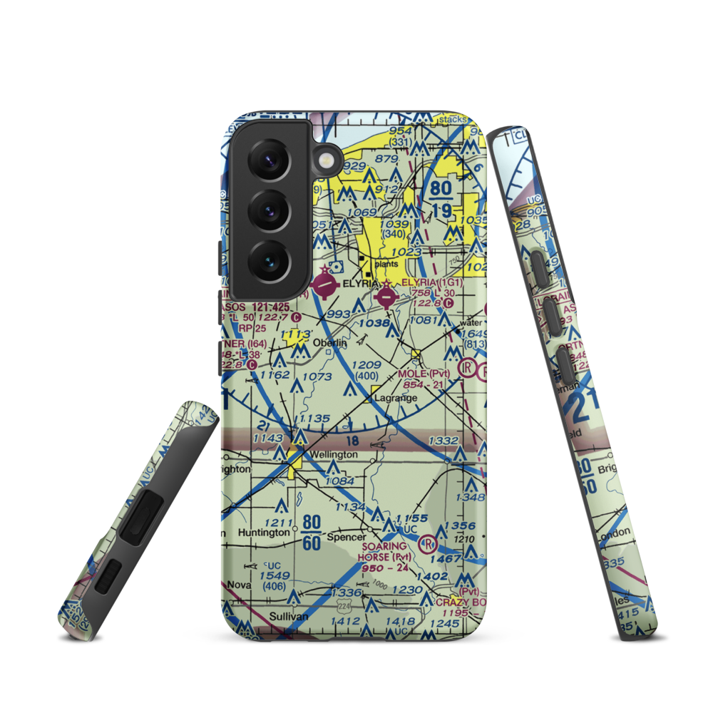 Jer-Mar Airpark (18OH) VFR Sectional Samsung Phone Case Samsung Galaxy S22 model shown
