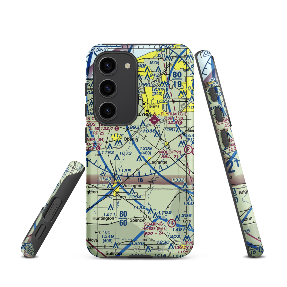 Jer-Mar Airpark (18OH) VFR Sectional Samsung Phone Case Samsung Galaxy S23 model shown