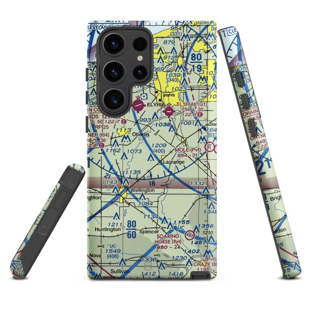 Jer-Mar Airpark (18OH) VFR Sectional Samsung Phone Case Samsung Galaxy S23 Ultra model shown