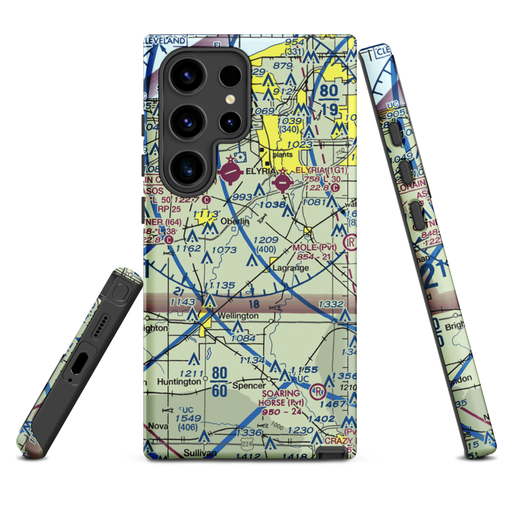 Jer-Mar Airpark (18OH) VFR Sectional Samsung Phone Case Samsung Galaxy S24 Ultra model shown