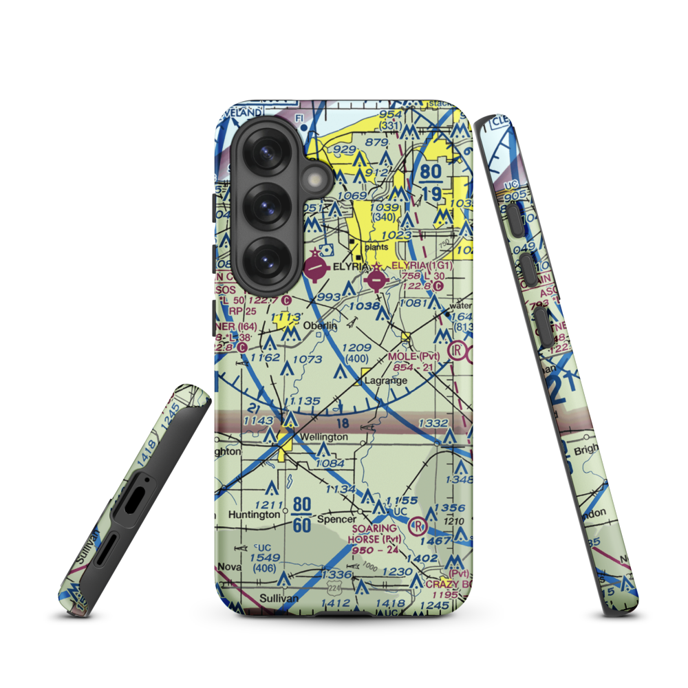 Jer-Mar Airpark (18OH) VFR Sectional Samsung Phone Case Samsung Galaxy S25 model shown