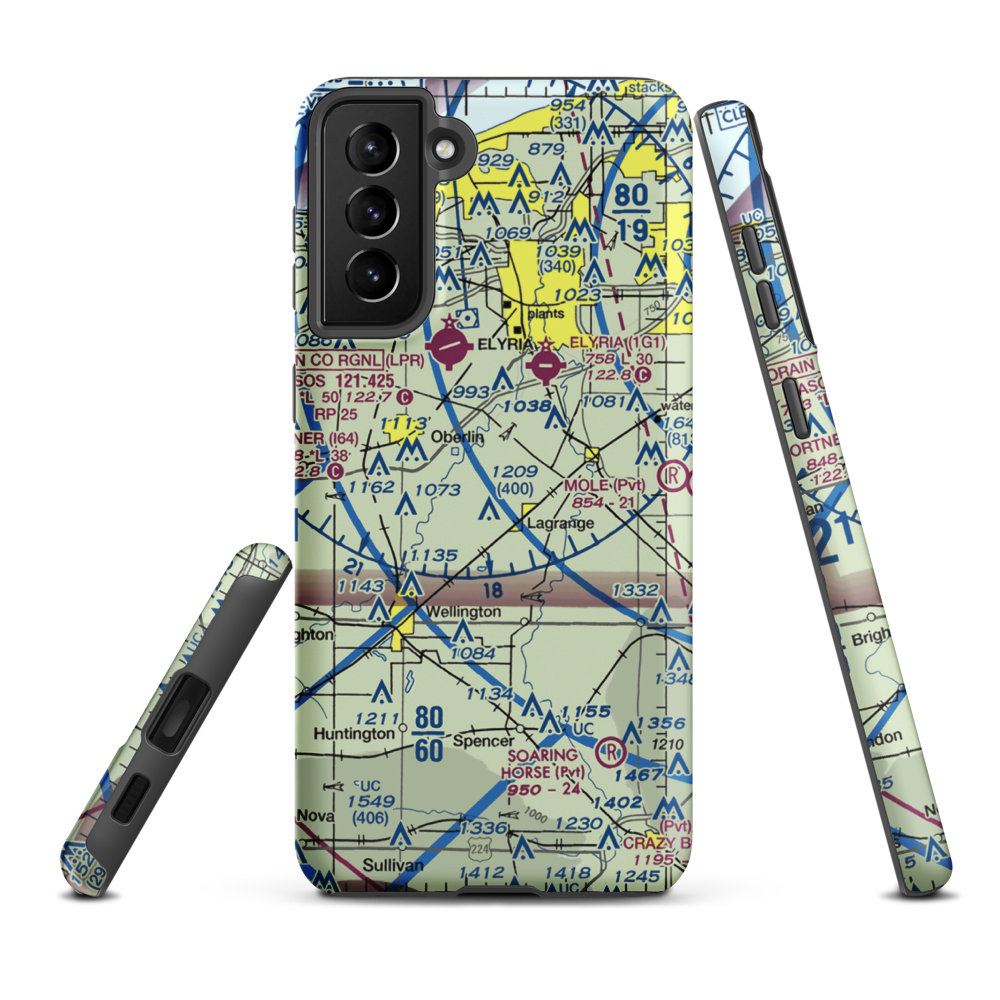 Jer-Mar Airpark (18OH) VFR Sectional Samsung Phone Case Samsung Galaxy S21 FE model shown