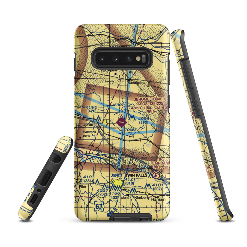Jerome County Airport (JER) VFR Sectional Samsung Phone Case Samsung Galaxy S10 Plus model shown