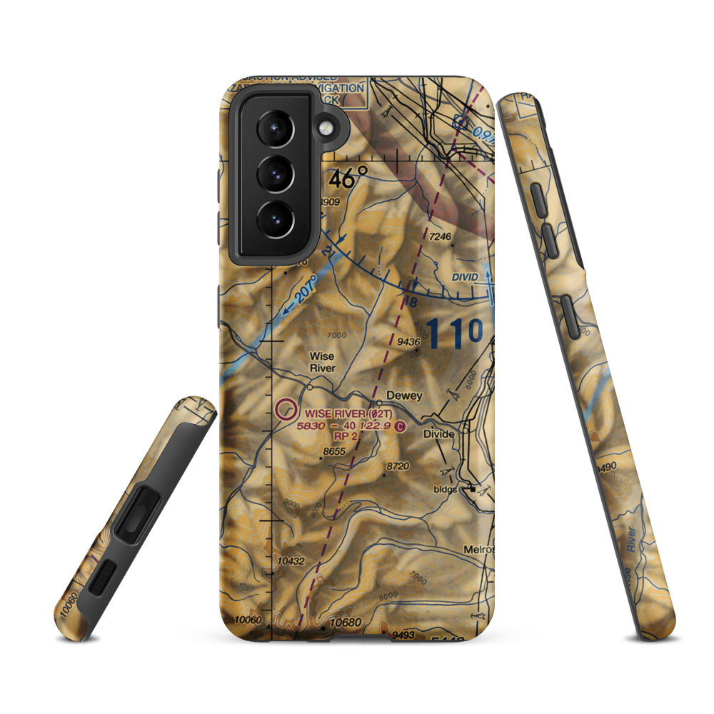 Jerry Creek Airport (MT14) VFR Sectional Samsung Phone Case Samsung Galaxy S21 FE model shown