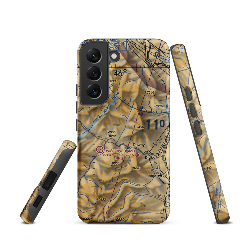 Jerry Creek Airport (MT14) VFR Sectional Samsung Phone Case Samsung Galaxy S22 model shown