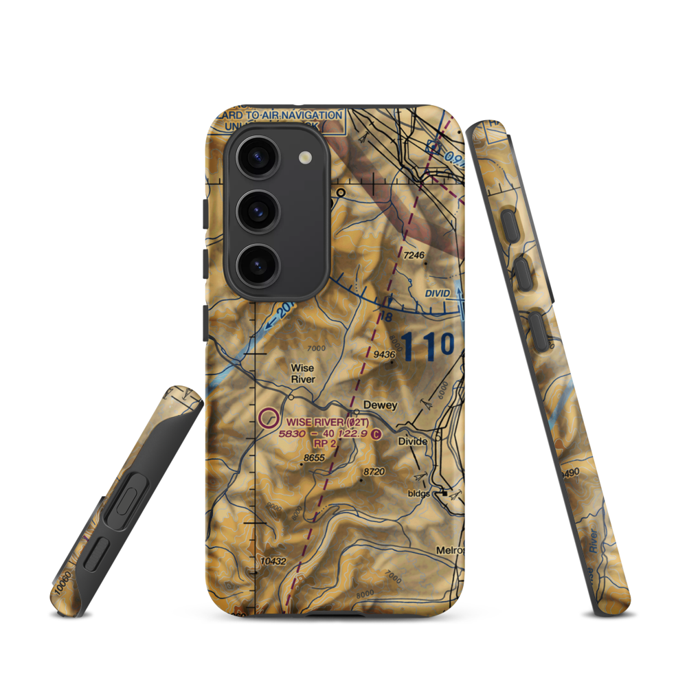 Jerry Creek Airport (MT14) VFR Sectional Samsung Phone Case Samsung Galaxy S23 model shown