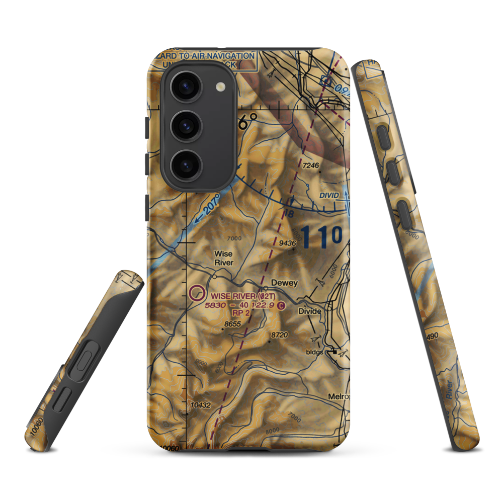 Jerry Creek Airport (MT14) VFR Sectional Samsung Phone Case Samsung Galaxy S23 Plus model shown