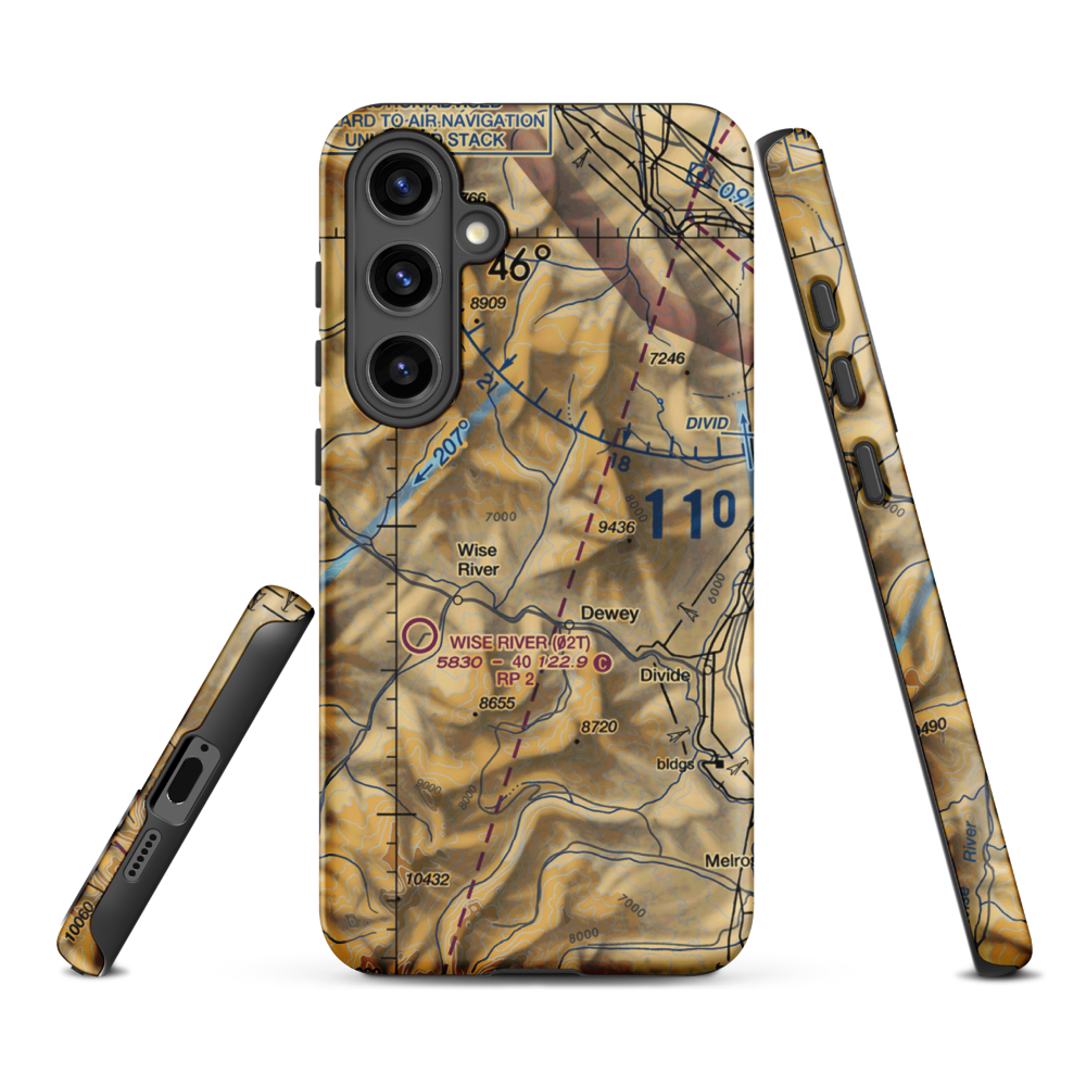 Jerry Creek Airport (MT14) VFR Sectional Samsung Phone Case Samsung Galaxy S24 Plus model shown
