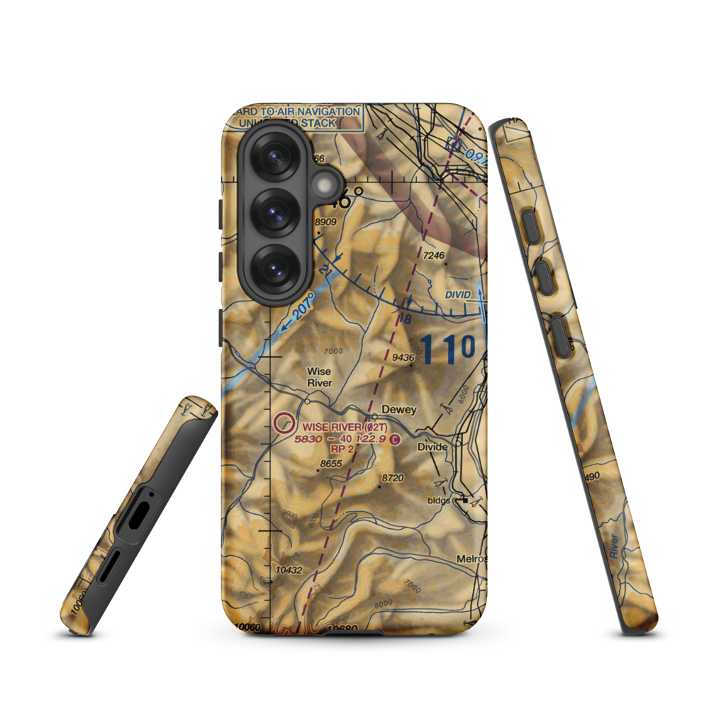 Jerry Creek Airport (MT14) VFR Sectional Samsung Phone Case Samsung Galaxy S25 model shown