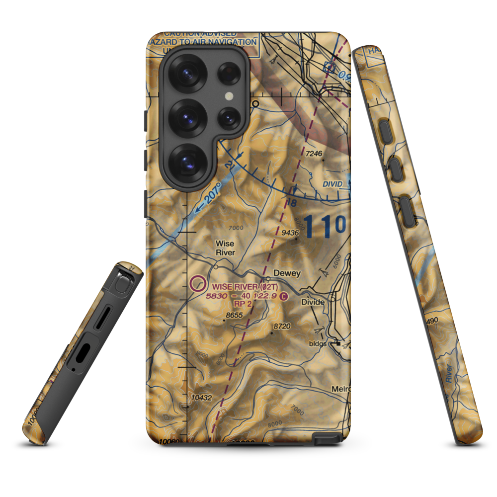 Jerry Creek Airport (MT14) VFR Sectional Samsung Phone Case Samsung Galaxy S25 Ultra model shown