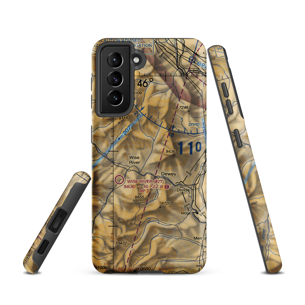 Jerry Creek Airport (MT14) VFR Sectional Samsung Phone Case Samsung Galaxy S21 model shown