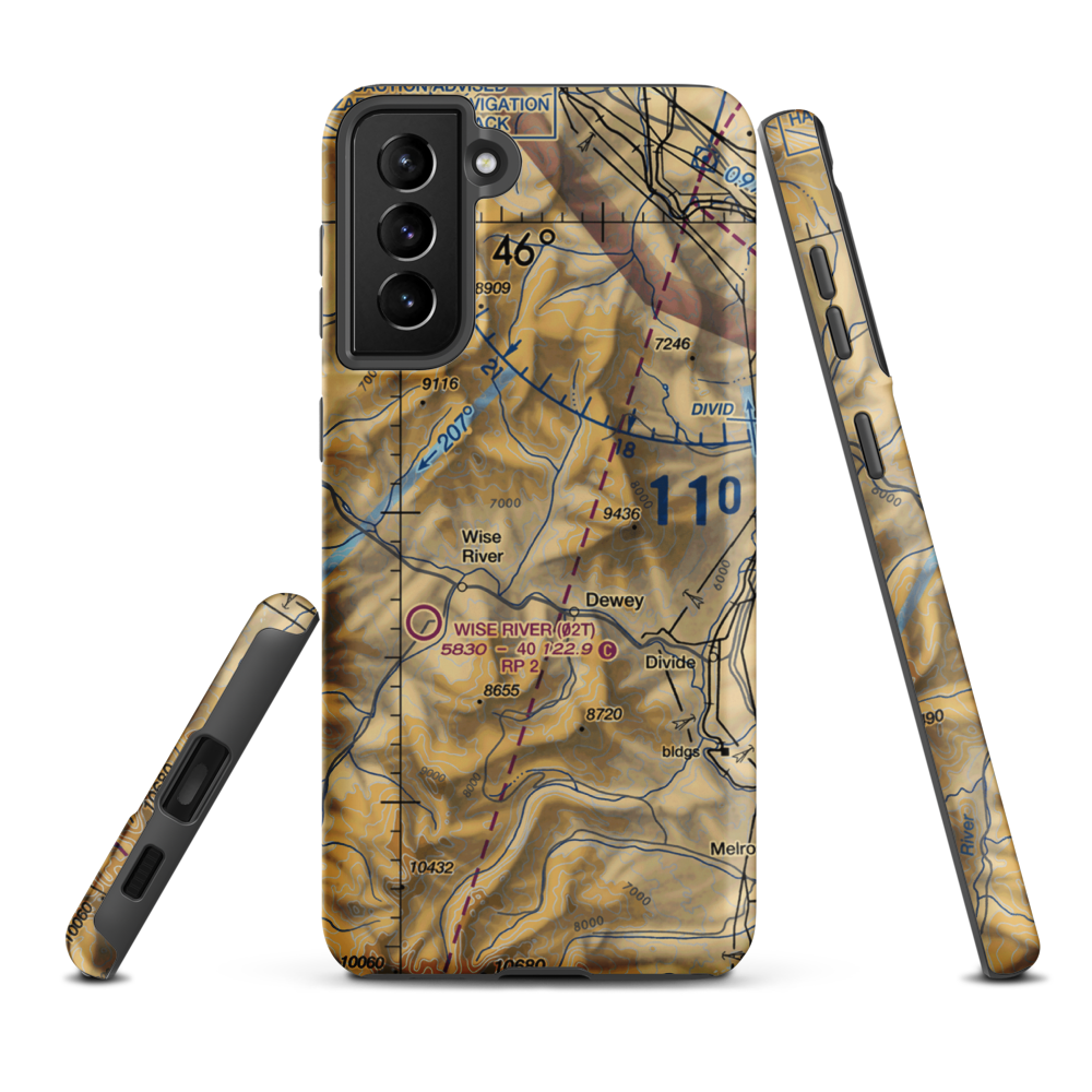 Jerry Creek Airport (MT14) VFR Sectional Samsung Phone Case Samsung Galaxy S21 Plus model shown