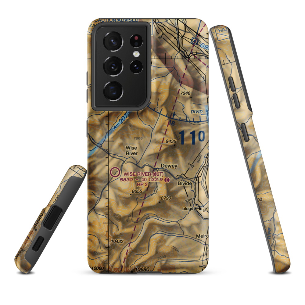 Jerry Creek Airport (MT14) VFR Sectional Samsung Phone Case Samsung Galaxy S21 Ultra model shown