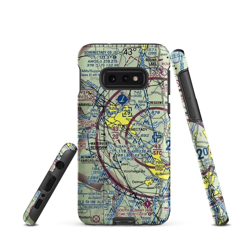 Jerry Phibbs Airport (NK43) VFR Sectional Samsung Phone Case Samsung Galaxy S10e model shown