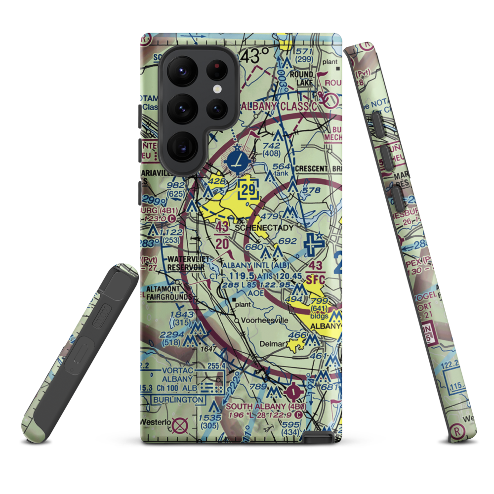 Jerry Phibbs Airport (NK43) VFR Sectional Samsung Phone Case Samsung Galaxy S22 Ultra model shown
