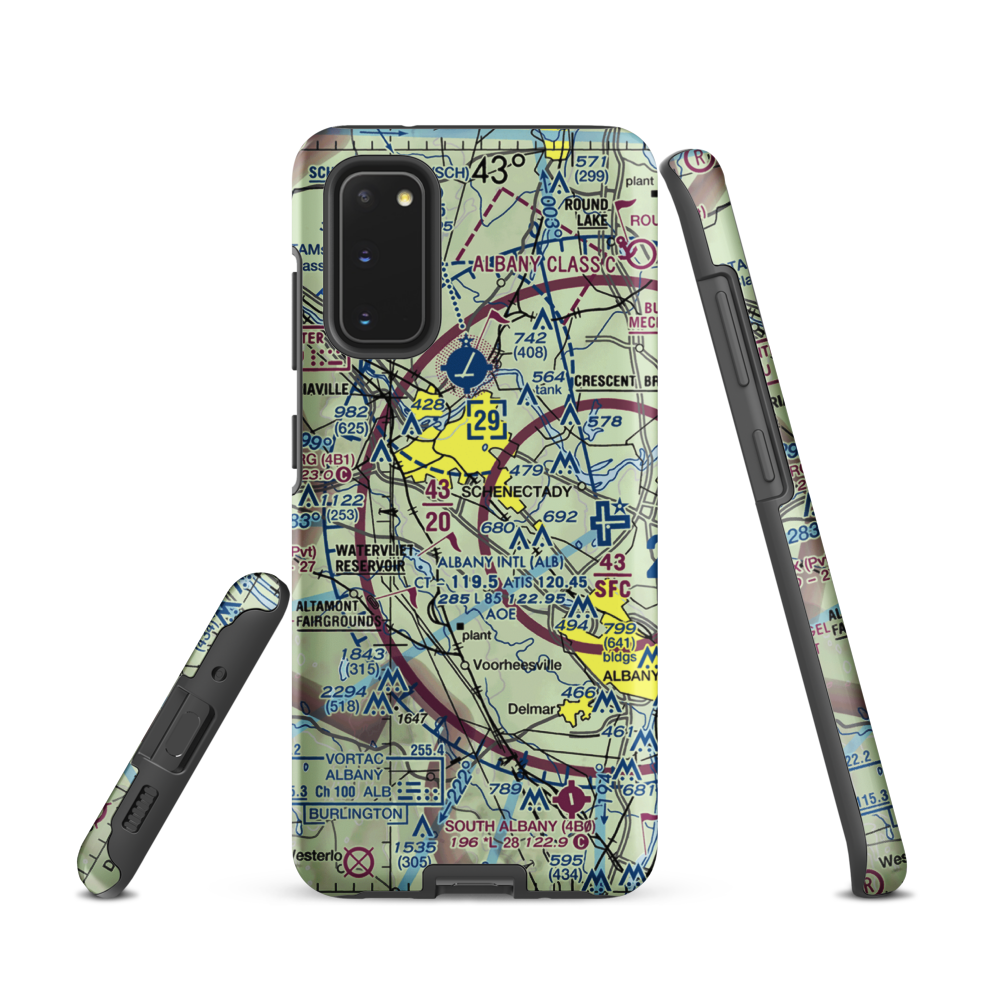 Jerry Phibbs Airport (NK43) VFR Sectional Samsung Phone Case Samsung Galaxy S20 model shown