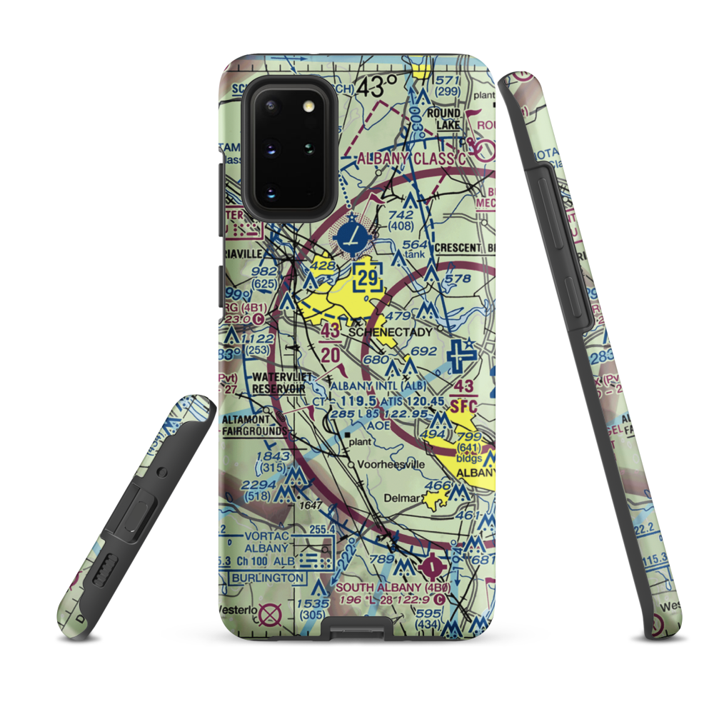 Jerry Phibbs Airport (NK43) VFR Sectional Samsung Phone Case Samsung Galaxy S20 Plus model shown