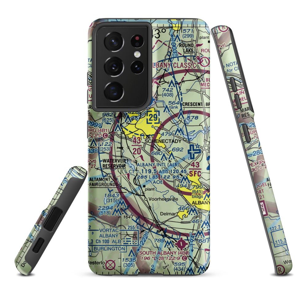 Jerry Phibbs Airport (NK43) VFR Sectional Samsung Phone Case Samsung Galaxy S21 Ultra model shown