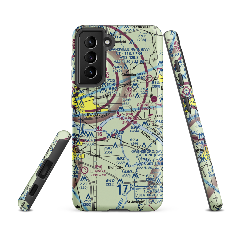 Jerry W. Humphrey Seaplane Base (IN59) VFR Sectional Samsung Phone Case Samsung Galaxy S21 FE model shown