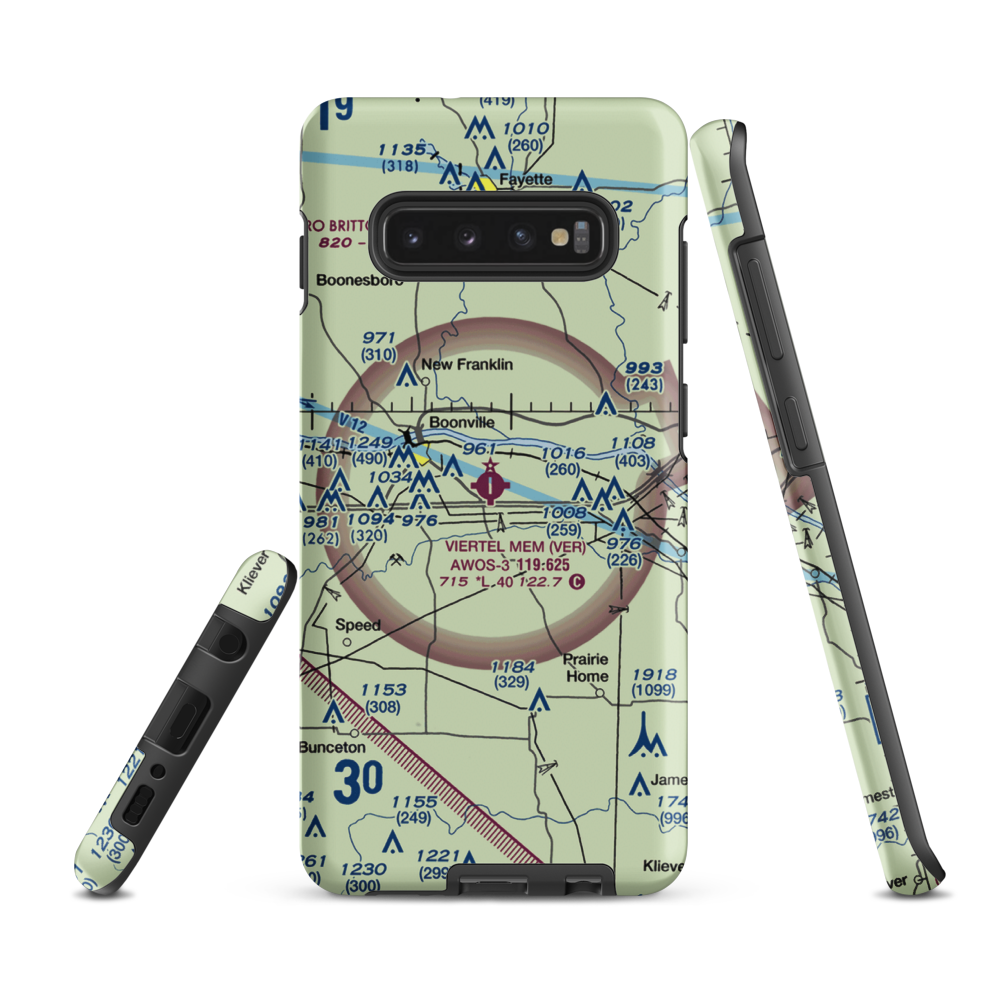 Jesse Viertel Memorial Airport (VER) VFR Sectional Samsung Phone Case Samsung Galaxy S10 Plus model shown