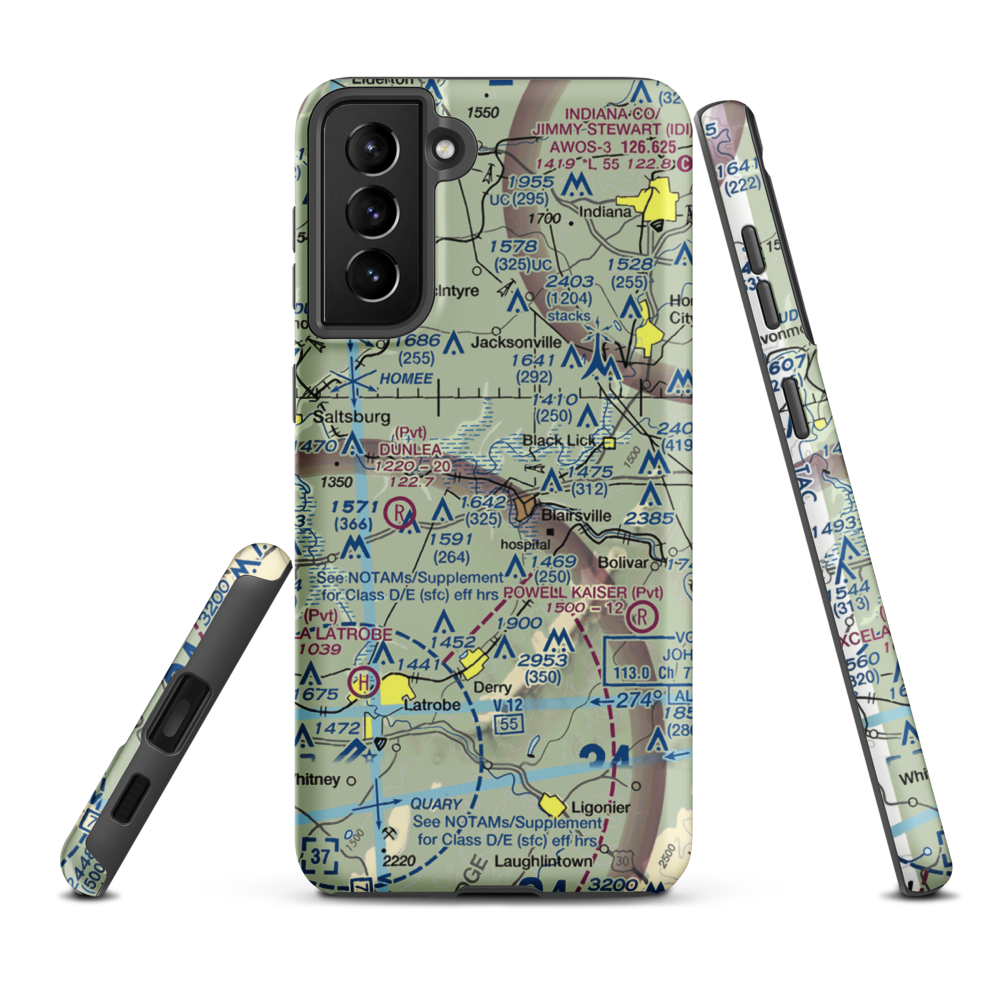 Jim Shearer South Airport (BSI) VFR Sectional Samsung Phone Case Samsung Galaxy S21 Plus model shown