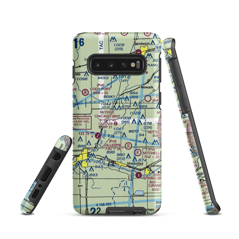 Jim Wehrli Memorial Airport (34IS) VFR Sectional Samsung Phone Case Samsung Galaxy S10 model shown