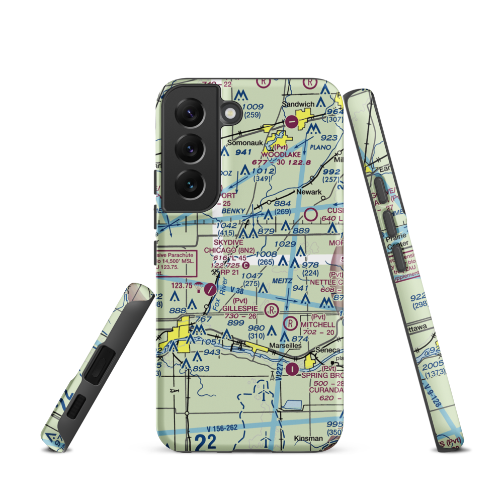 Jim Wehrli Memorial Airport (34IS) VFR Sectional Samsung Phone Case Samsung Galaxy S22 model shown